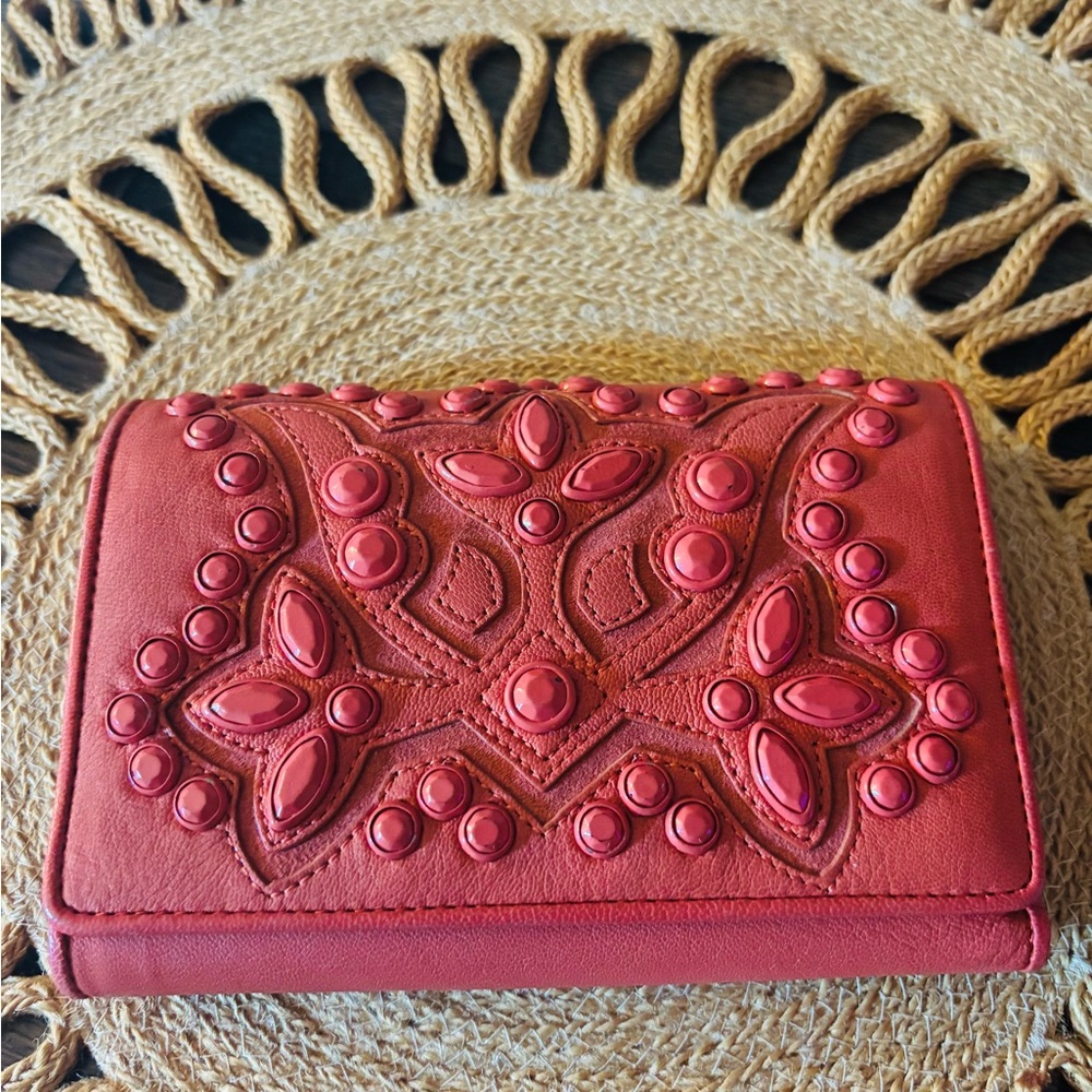 Red Embellished Women's wallet
